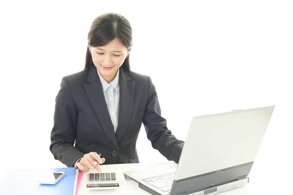 Mujer Negocios Trabajando Oficina — Foto de Stock