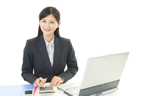 Working Business Woman Her Office — Stock Photo, Image