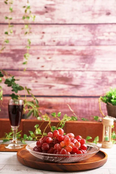 Frutas Frescas Copo Vinho — Fotografia de Stock