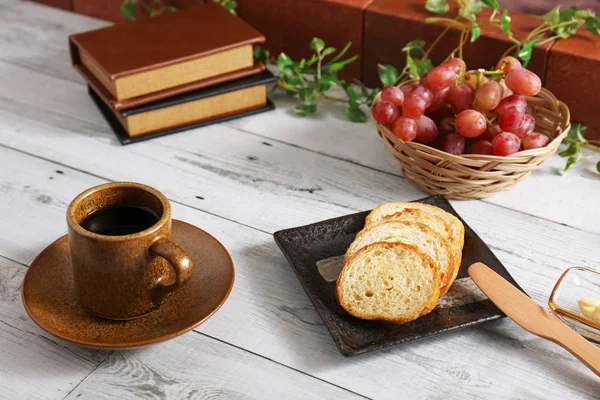 Kahvaltı Kahve Ekmek — Stok fotoğraf