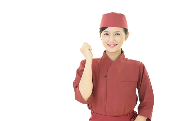 Una Camarera Restaurante Japonesa Sonriente —  Fotos de Stock