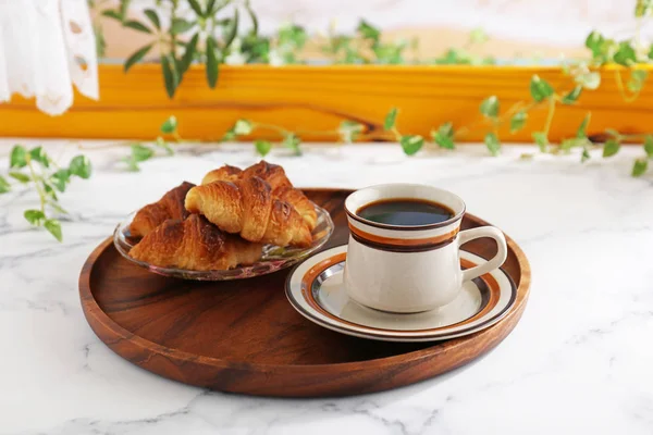 Kahvaltı Kahve Ekmek — Stok fotoğraf