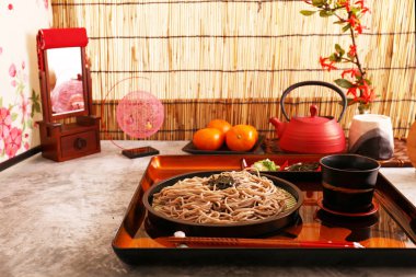 Lezzetli Japon mutfağı zaru soba