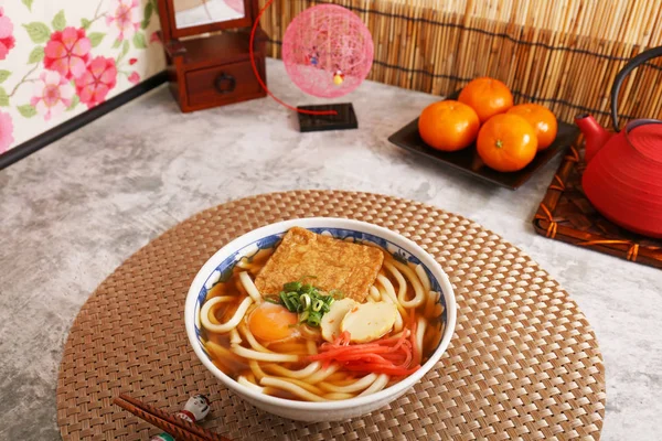 Japanese Cuisine Udon Noodles Bowl — Stock Photo, Image