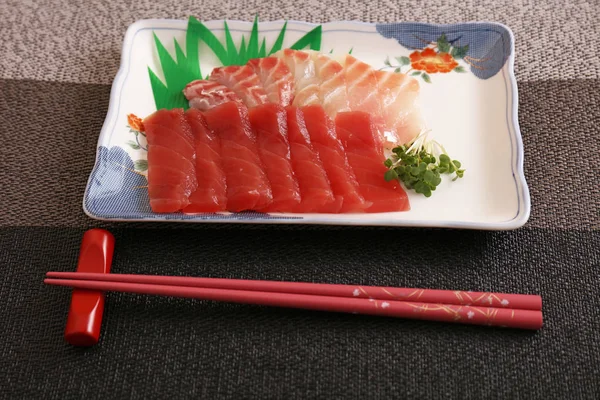 Japanse Traditionele Keuken Sashimi Het Bord — Stockfoto