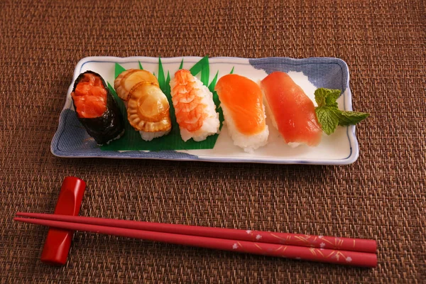 Delicious Japanese Cuisine Sushi Plate — Stock Photo, Image