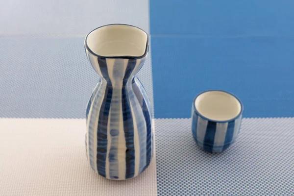 Японські Саке Традиційній Пляшці Чашки — стокове фото