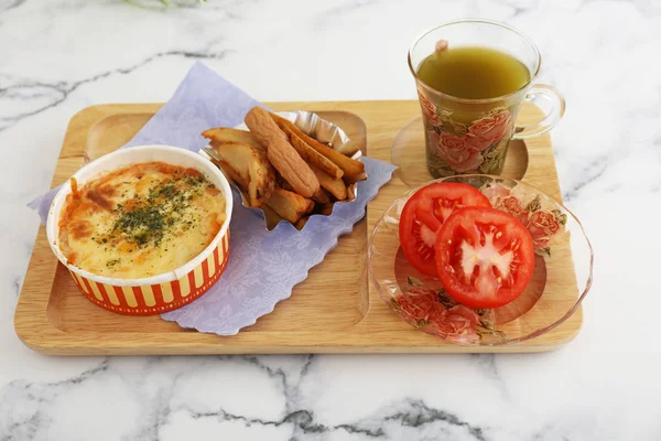 Heerlijke Aardappelgratin Gebakken Aardappelen — Stockfoto