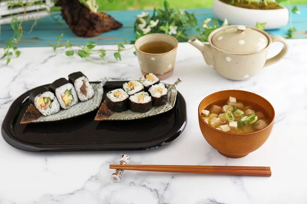 Delicious Japanese Cuisine Table — Stock Photo, Image