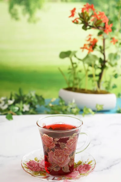 Uma Xícara Chá Roselle — Fotografia de Stock