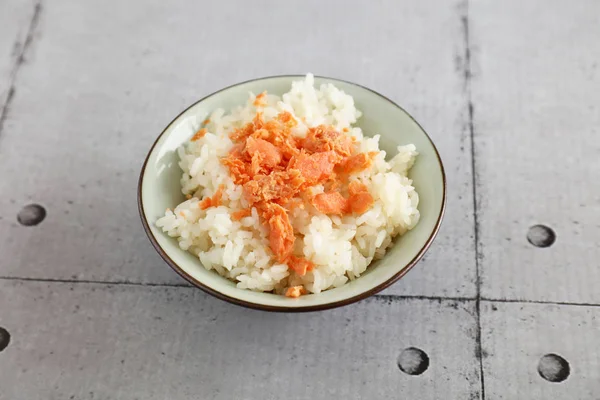 White Rice Salmon Flakes — Stock Photo, Image