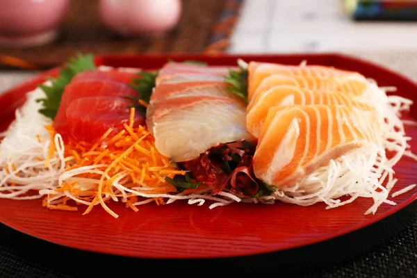 Sashimi Della Cucina Tradizionale Giapponese Sul Piatto — Foto Stock