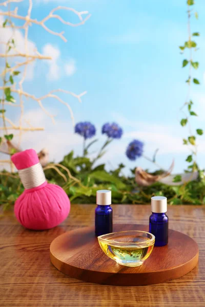 Herbal Hot Compress Ball Essential Oils — Stock Photo, Image