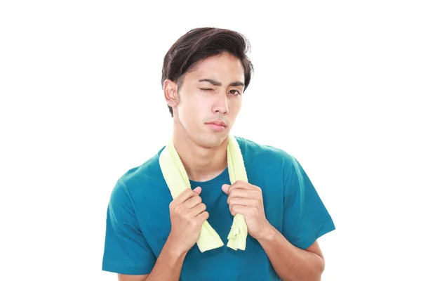 Tired Stressed Asian Man — Stock Photo, Image