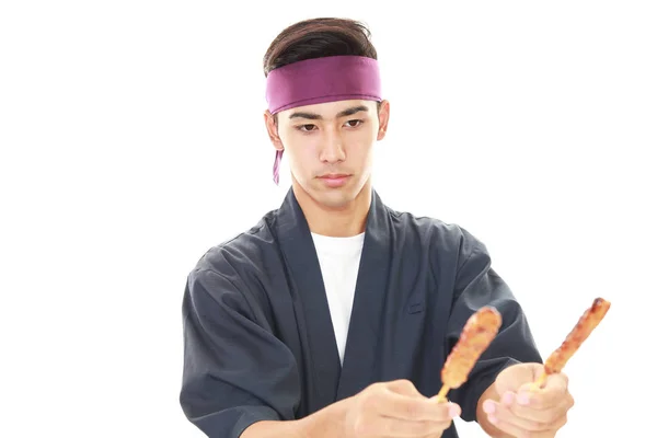一个日本厨师的肖像 — 图库照片