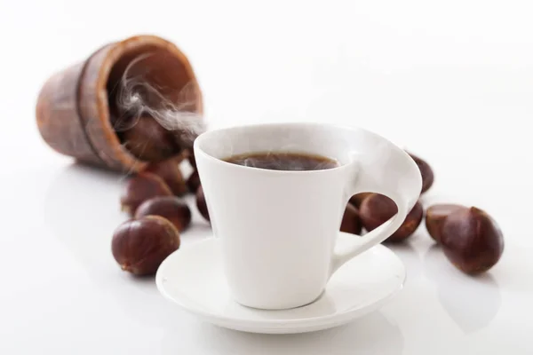 Läcker Kopp Kaffe Bordet — Stockfoto