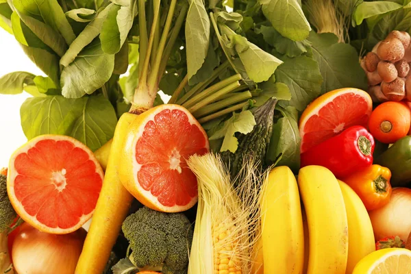 Fresh Vegetables Fruits White Background — Stock Photo, Image