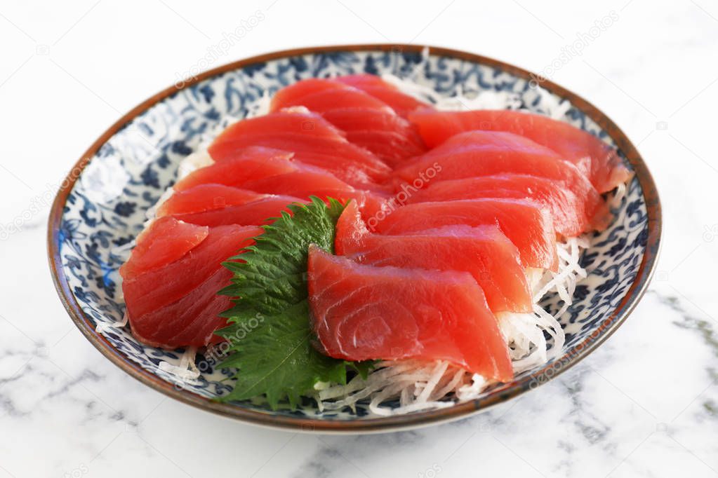 Japanese traditional cuisine sashimi on the plate