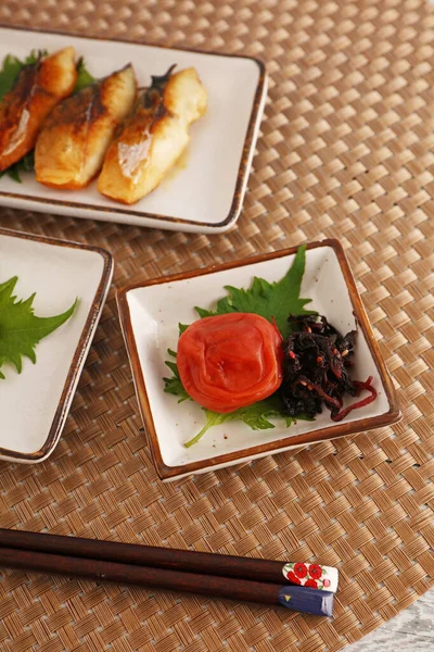 Deliciosos Alimentos Tradicionais Japoneses — Fotografia de Stock