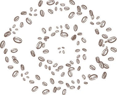 Kahve çekirdeklerinin dairesel süsü.
