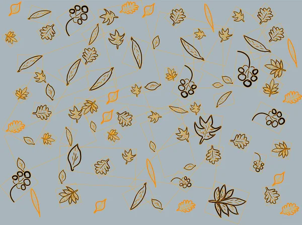 Kusursuz desenli sonbahar yaprakları mürekkep karalama stili