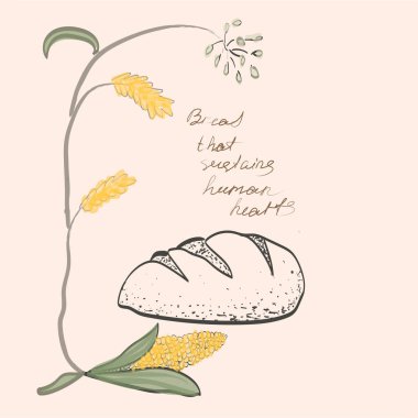 Ekmek posteri mürekkebi suluboya