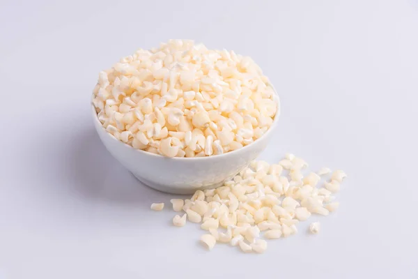 Angle View Dry Uncooked White Corn Ingredient Brazilian Dessert Sweet — Stock Photo, Image