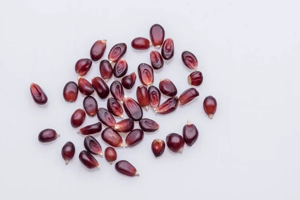 Bovenaanzicht Van Hoop Rauwe Biologische Ruby Red Popcorn Latijnse Naam — Stockfoto