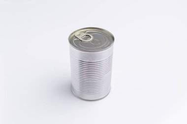 Close up of a food can isolated on white background  clipart
