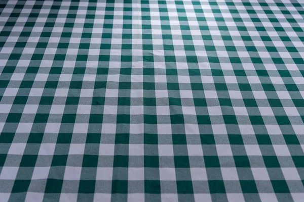 Green Gingham seamless pattern for table background, angle view