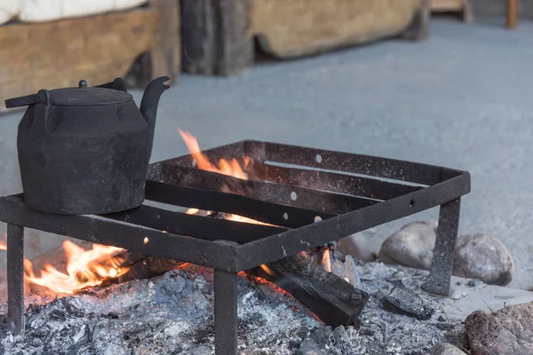 cooking on the outdoor fire