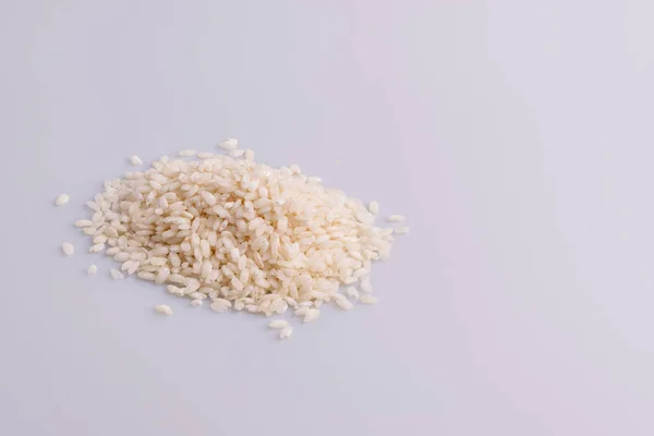 Pile Italian Risotto Rice White Background — Stock Photo, Image