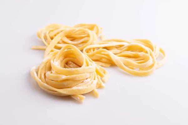 Home Made Pasta White Background — Stock Photo, Image