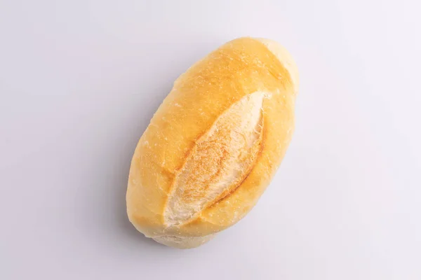 Pão Simples Francês Pão Tradicional Brasileiro Sobre Fundo Branco — Fotografia de Stock