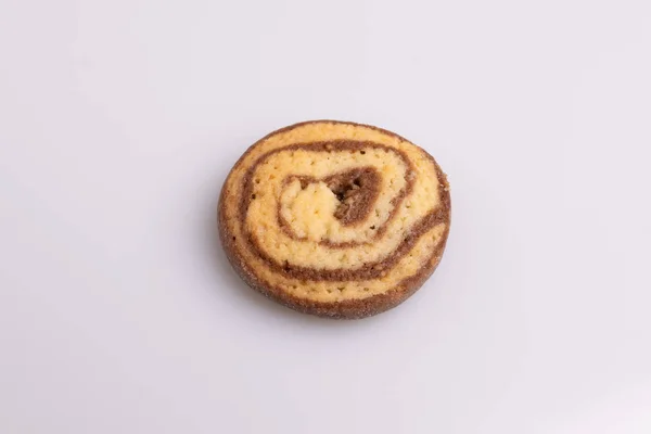 Házi Készítésű Cookie Eliptical Formában Készült Csokoládé Vaj Vanília Izolált — Stock Fotó