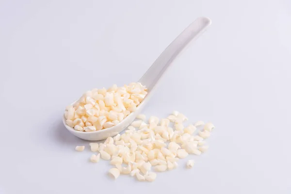 Dry Uncooked White Corn Ingredient Brazilian Dessert Sweet Canjica Mungunza — Stock Photo, Image