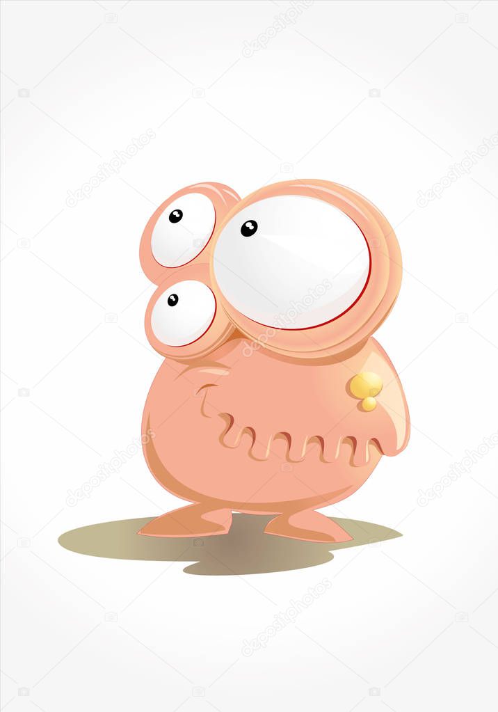 Three eys monster smiling because he saw something nice. EPs vector file included