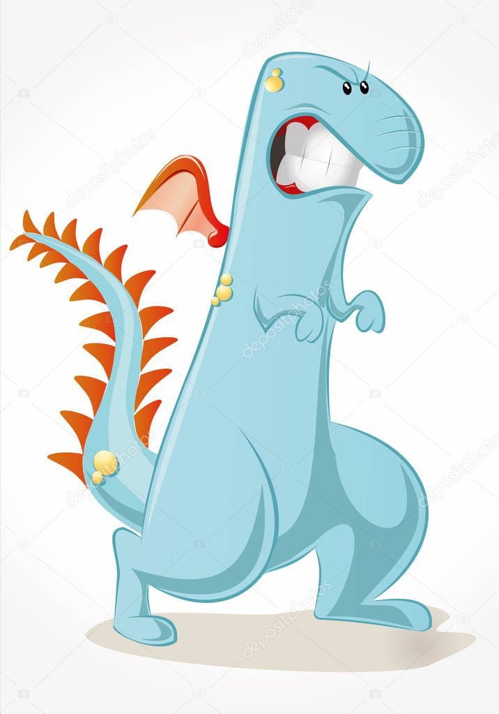 Dragon based monster showing his teeth. EPs vector file included