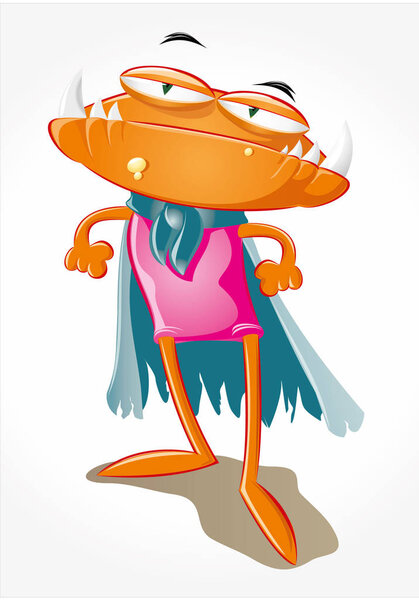 Arrogant orange monster. Vector file.