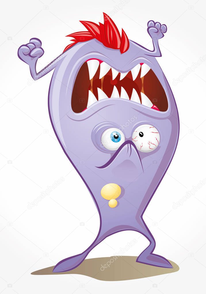 Totally crazy purple monster. Vector file included. 