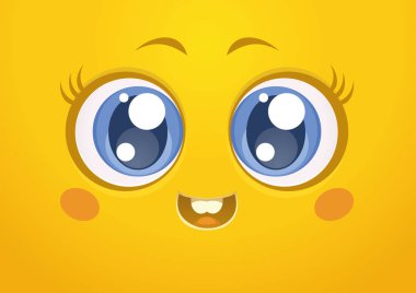 Kawaii meyve - Apple gülümseyen