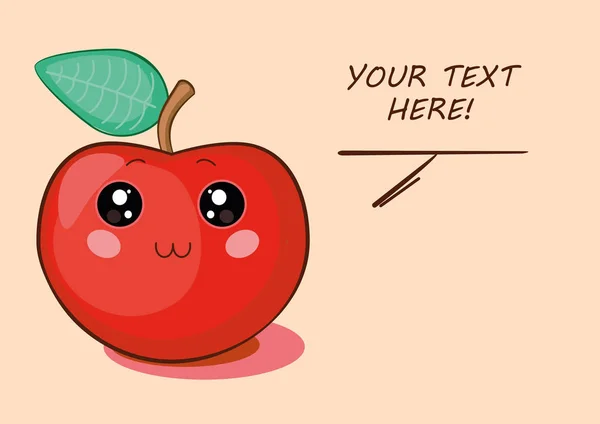 Kawaii Ovoce Apple Říká — Stockový vektor