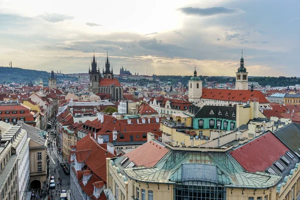 Vue Vieille Ville Prague Dans Soirée — Photo