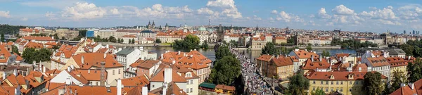 Panorama Prague Avec Vltava Les Ponts Vieille Ville — Photo