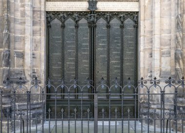 Door with theses  of the castle church in the Luther city Wittenberg  clipart