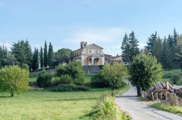 Paysage Italien Avec Église Baroque Chiesa Santa Maria Assunta Gargnano — Photo