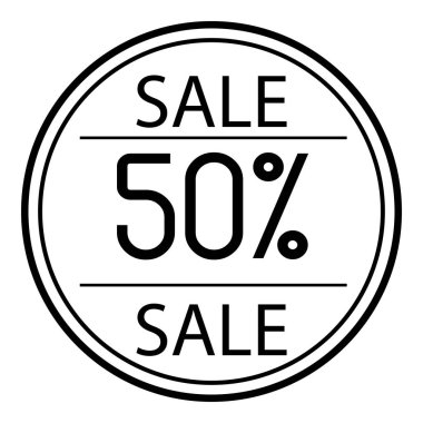 Simge satış yüzde üzerinde beyaz bir arka plan ile. 50