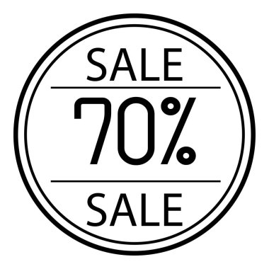Simge satış yüzde üzerinde beyaz bir arka plan ile. 70