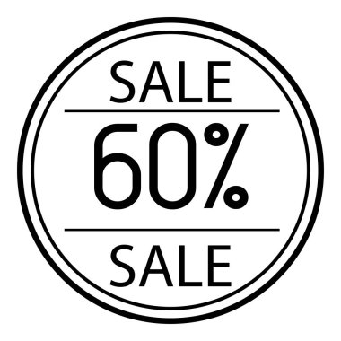 Simge satış yüzde üzerinde beyaz bir arka plan ile. 60