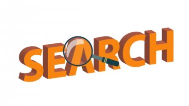 Beyaz bir arka plan üzerinde 3d sözcükleri Büyüteç'i arar